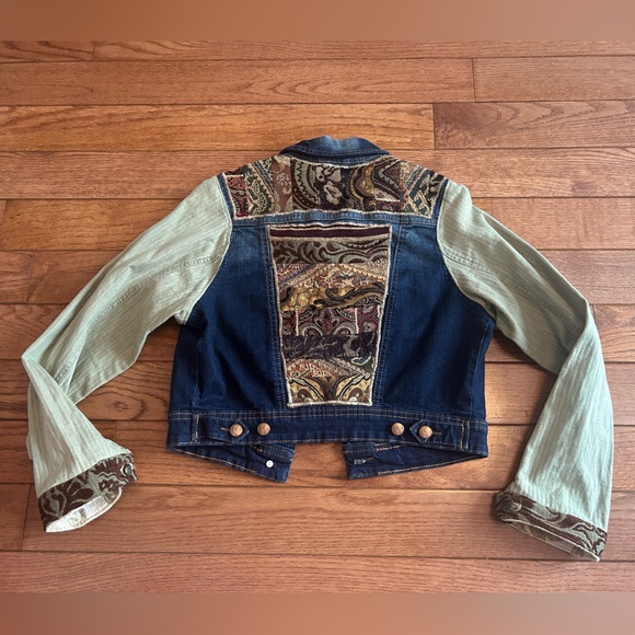 Liquidx Jeans Jackets & Blazers - Whimsigoth tapestry patchwork denim jacket